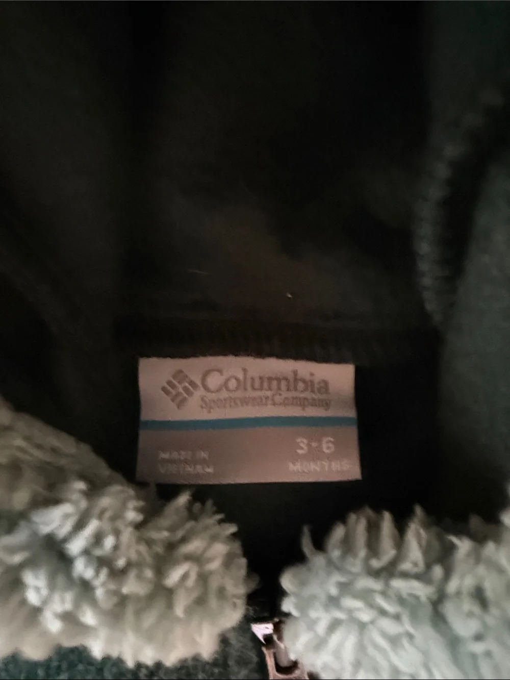 Columbia Dark Green Sherpa-Trim Baby Fleece One-Piece Bunting Suit 3-6M